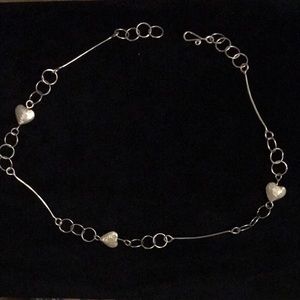 Jenni K sterling silver handcrafted heart necklace